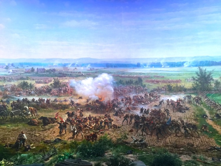 Gettysburg, Pennsylvania weekend getaway includes a look at The Gettysburg Cyclorama, a 400-foot painting of the battle.