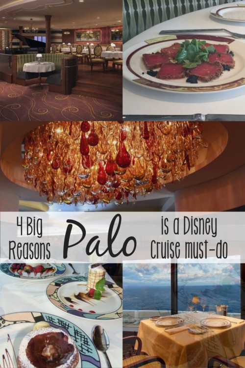 There are four big reasons you should try Palo when taking a Disney cruise. The adults-only restaurant offers unparalleled value, menu options, service, and dining atmosphere. A dinner or brunch reservation is a must-do for us on every sailing.