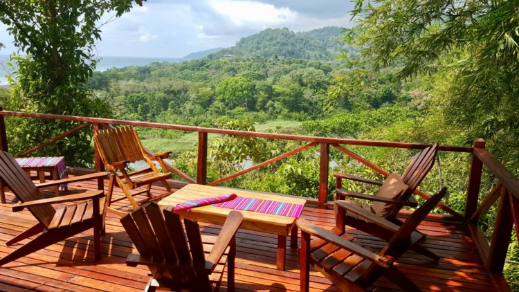 The beautiful view from the dining area at the Laguna Vista Villas in Costa Rica