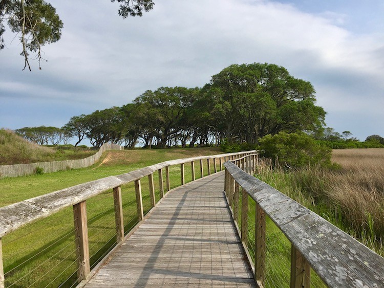 Family fun at beaches near Wilmington, North Carolina includes this former Civil War fort site