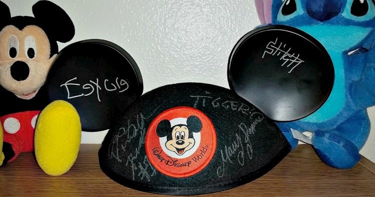 Pack your favorite Mickey ears and a white oil sharpie to create a fun autograph keepsake