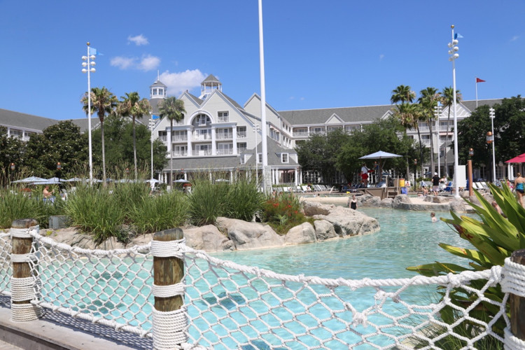 a view of one section of Disney's Stormalong Bay pool, widely touted as the best disney pool for kids and families