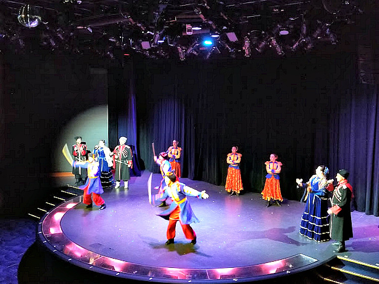Cruising Europe in Style while on board Regent Seven Seas includes local folkloric shows, like this one when docked in St. Petersburg, Russia