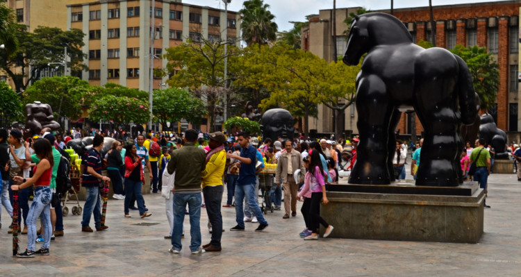 Statues at Botero Plaza in Medellin Colombia.