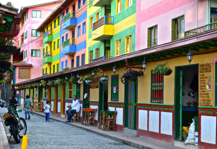 Colorful buildings of Guatape Village