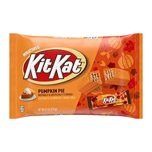 KIT KAT® Pumpkin Pie Flavored Miniature Wafer Candy, Halloween, 9.7 oz Bag