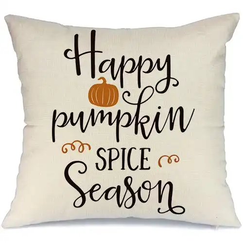 Happy Pumpkin Spices Season Fall Throw Pillow