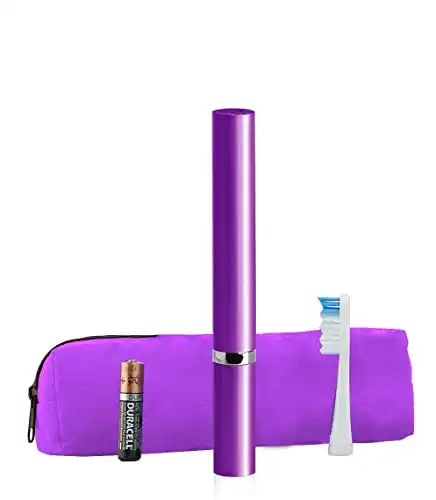 Violife Slim Sonic Toothbrush with Traveler Case (One Size, Plum/Purple)