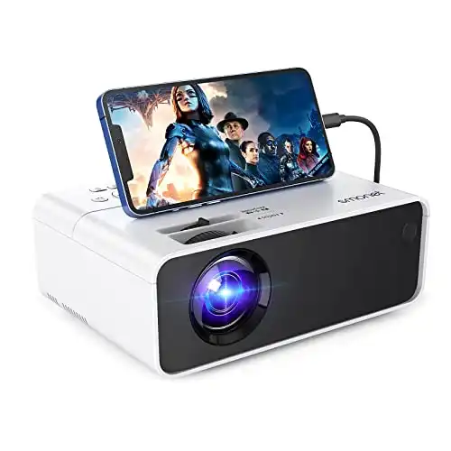 Movie Projector, 1080P HD 7500L Mini Portable LED Compatible with TV Stick Laptops PC PS5 HDMI USB