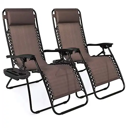 Best Choice Products Set of 2 Adjustable Steel Mesh Zero Gravity Lounge Chair Recliners