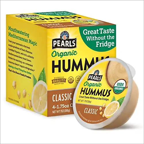 PEARLS Classic Organic Hummus 4 Pack Of 1.75 Oz Cups, 7 Fl Oz