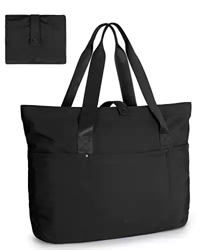 BAGSMART Tote Bag for Women, Foldable Tote Bag With Zipper