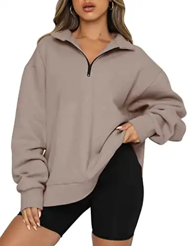 EFAN Womens Oversized Hoodies Half Zip Pullover