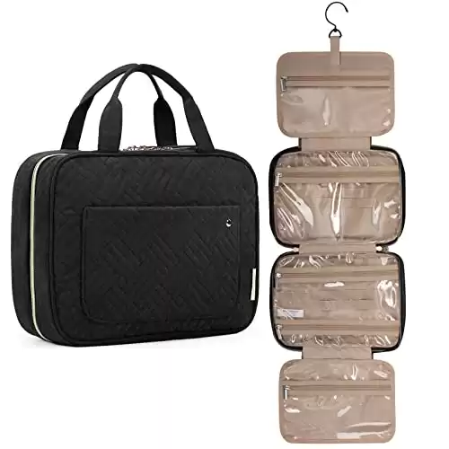 BAGSMART Large Toiletry Bag Travel Bag with Hanging Hook, Water-resistant