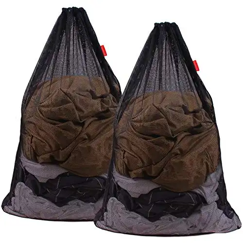 DuomiW Mesh Laundry Bag Heavy Duty Drawstring Bag