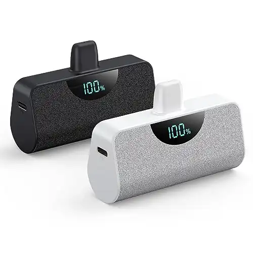 [2 Pack] Mini Portable Charger for iPhone 5200mAh