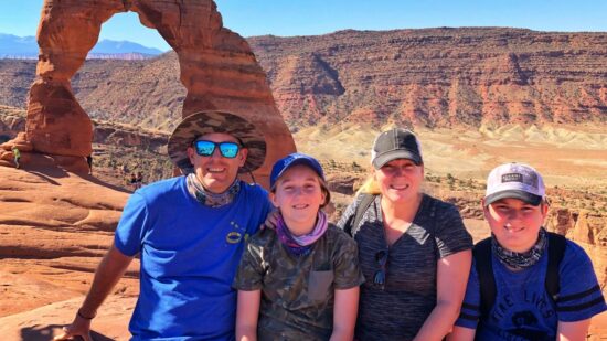 family at Arches National Park